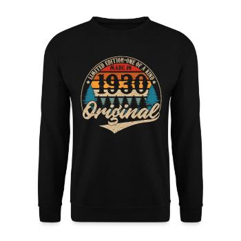 Idée Cadeau D Anniversaire Vintage Original 1930 - Sweat-shirt Unisexe - noir - Devant - Alina (178cm) & Michal (187cm)