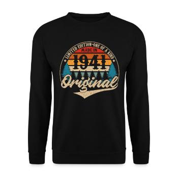 Idée Cadeau D Anniversaire Vintage Original 1941 - Sweat-shirt Unisexe - noir - Devant - Alina (178cm) & Michal (187cm)