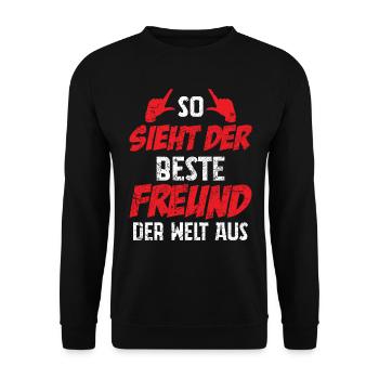 So Sieht Der Beste Freund Der Welt Aus - Unisex Pullover - Schwarz - Vorne - Alina (178cm) & Michal (187cm)