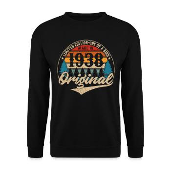 Idée Cadeau D Anniversaire Vintage Original 1938 - Sweat-shirt Unisexe - noir - Devant - Alina (178cm) & Michal (187cm)