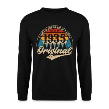 Idée Cadeau D Anniversaire Vintage Original 1935 - Sweat-shirt Unisexe - noir - Devant - Alina (178cm) & Michal (187cm)