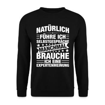 Natürlich Führe Ich Selbstpräche - Unisex Pullover - Schwarz - Vorne - Alina (178cm) & Michal (187cm)