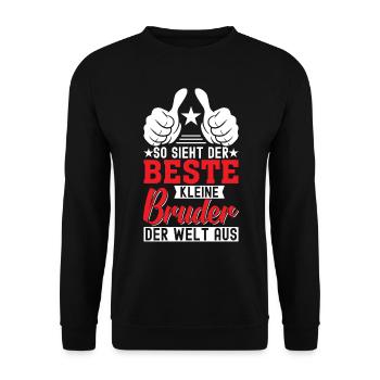 So Sieht Der Beste Kleine Bruder Der Welt Aus - Unisex Pullover - Schwarz - Vorne - Alina (178cm) & Michal (187cm)