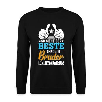So Sieht Der Beste Kleine Bruder Der Welt Aus - Unisex Pullover - Schwarz - Vorne - Alina (178cm) & Michal (187cm)