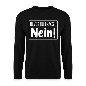 Bevor Du Fragst Nein - Unisex Pullover - Schwarz - Vorne - Alina (178cm) & Michal (187cm)