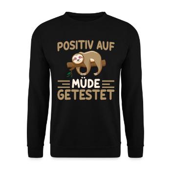 Positiv Auf Müde Getestet - Unisex Pullover - Schwarz - Vorne - Alina (178cm) & Michal (187cm)