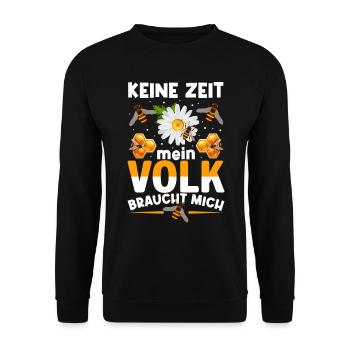Keine Zeit Mein Volk Braucht Mich - Unisex Pullover - Schwarz - Vorne - Alina (178cm) & Michal (187cm)