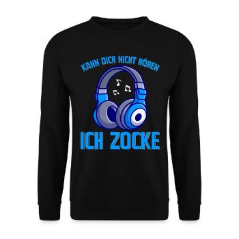 Kann Dich Nicht Hören Ich Zocke - Unisex Pullover - Schwarz - Vorne - Alina (178cm) & Michal (187cm)