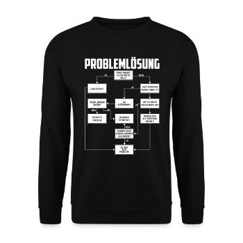 Problemlösung - Unisex Pullover - Schwarz - Vorne - Alina (178cm) & Michal (187cm)