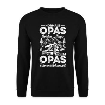 Coole Opas Fahren Wohnmobil - Unisex Pullover - Schwarz - Vorne - Alina (178cm) & Michal (187cm)