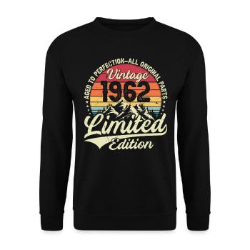 Vintage Geburtstagsgeschenk 1962 Limited Edition - Unisex Pullover - Schwarz - Vorne - Alina (178cm) & Michal (187cm)