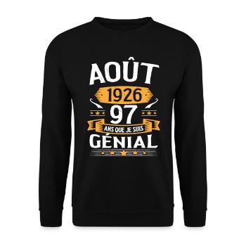 Août 1926 97 Ans Que Je Suis Génial Cadeau - Sweat-shirt Unisexe - noir - Devant - Alina (178cm) & Michal (187cm)