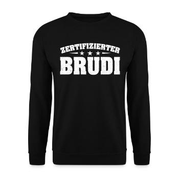 Certified Brudi Funny Brother Best Friend Gift - Unisex Pullover - Schwarz - Vorne - Alina (178cm) & Michal (187cm)