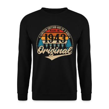 Idée Cadeau D Anniversaire Vintage Original 1943 - Sweat-shirt Unisexe - noir - Devant - Alina (178cm) & Michal (187cm)