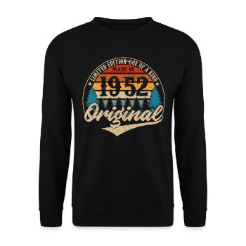 Vintage Geburtstag Geschenkidee Original 1952 - Unisex Pullover - Schwarz - Vorne - Alina (178cm) & Michal (187cm)