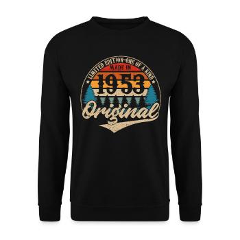 Vintage Geburtstag Geschenkidee Original 1953 - Unisex Pullover - Schwarz - Vorne - Alina (178cm) & Michal (187cm)
