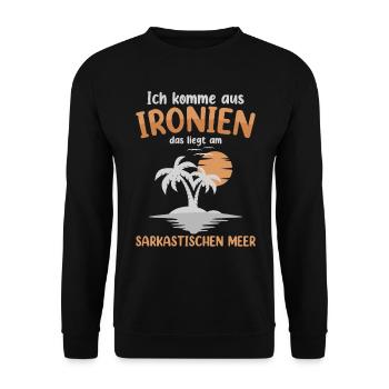 Ich Komme Aus Ironien - Unisex Pullover - Schwarz - Vorne - Alina (178cm) & Michal (187cm)