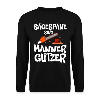 Sägespäne Sind Männer Glitzer - Unisex Pullover - Schwarz - Vorne - Alina (178cm) & Michal (187cm)