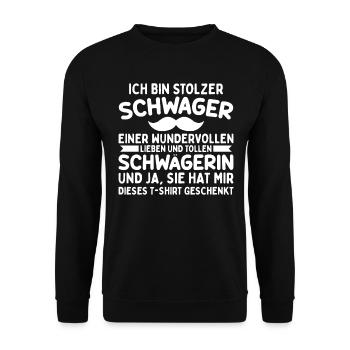 Stolzer Schwager - Unisex Pullover - Schwarz - Vorne - Alina (178cm) & Michal (187cm)