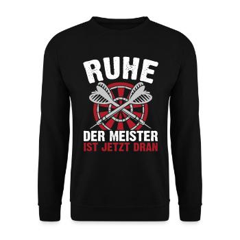 Ruhe Der Meister Ist Jetzt Dran - Unisex Pullover - Schwarz - Vorne - Alina (178cm) & Michal (187cm)
