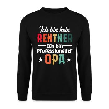 Ich Bin Kein Rentner Ich Bin Professioneller Opa - Unisex Pullover - Schwarz - Vorne - Alina (178cm) & Michal (187cm)