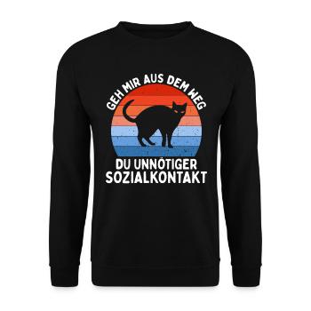 Geh Mir Aus Dem Weg Du Unnötiger Sozialkontakt - Unisex Pullover - Schwarz - Vorne - Alina (178cm) & Michal (187cm)