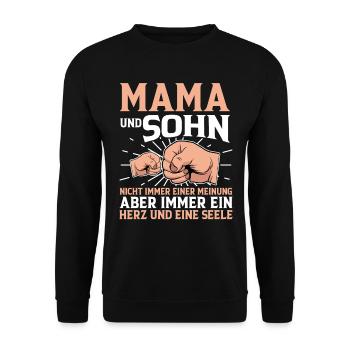 Mama Und Sohn - Unisex Pullover - Schwarz - Vorne - Alina (178cm) & Michal (187cm)