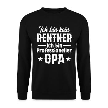 Ich Bin Kein Rentner Ich Bin Professioneller Opa - Unisex Pullover - Schwarz - Vorne - Alina (178cm) & Michal (187cm)
