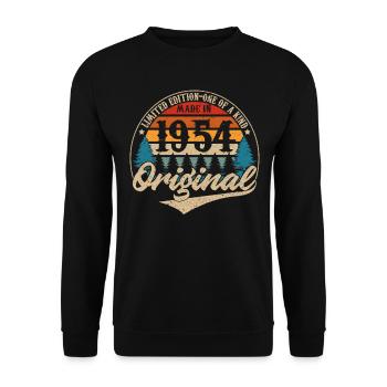 Idée Cadeau D Anniversaire Vintage Original 1954 - Sweat-shirt Unisexe - noir - Devant - Alina (178cm) & Michal (187cm)
