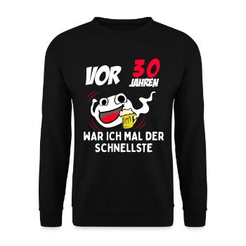 Vor 30 Jahren war ich mal der Fastelste - Unisex Pullover - Schwarz - Vorne - Alina (178cm) & Michal (187cm)