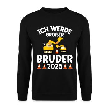Ich Werde Großer Bruder 2025 - Unisex Pullover - Schwarz - Vorne - Alina (178cm) & Michal (187cm)