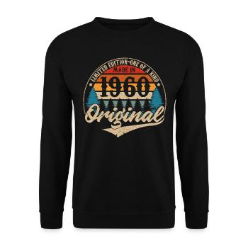Vintage Geburtstag Geschenkidee Original 1960 - Unisex Pullover - Schwarz - Vorne - Alina (178cm) & Michal (187cm)