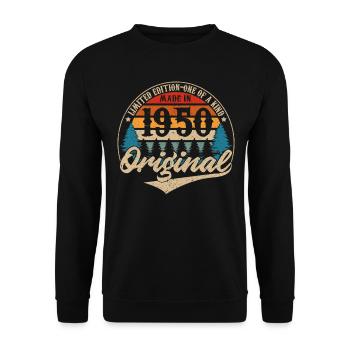 Idée Cadeau D Anniversaire Vintage Original 1950 - Sweat-shirt Unisexe - noir - Devant - Alina (178cm) & Michal (187cm)