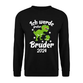 Ich Werde Großer Bruder 2024 - Unisex Pullover - Schwarz - Vorne - Alina (178cm) & Michal (187cm)