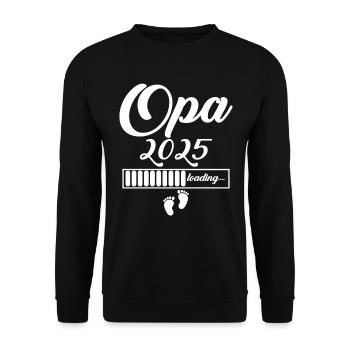 Opa 2025 - Unisex Pullover - Schwarz - Vorne - Alina (178cm) & Michal (187cm)