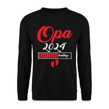 Opa 2024 - Unisex Pullover - Schwarz - Vorne - Alina (178cm) & Michal (187cm)