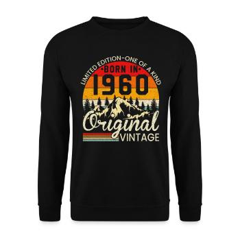 Unikat Jahrgang 1960 Original Jahrgang - Unisex Pullover - Schwarz - Vorne - Alina (178cm) & Michal (187cm)