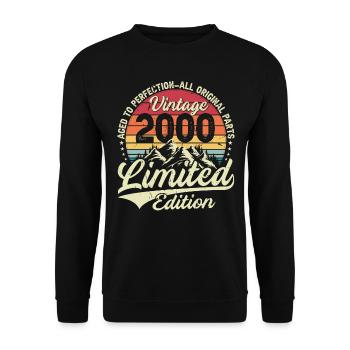 Vintage 2000 Limited Edition Birthday Gift - Unisex Sweatshirt - black - Front - Alina (178cm) & Michal (187cm)
