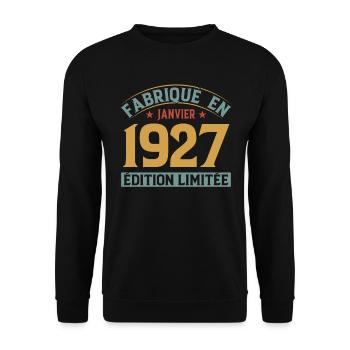Fabriqué En Janvier 1927 Édition Limitée - Sweat-shirt Unisexe - noir - Devant - Alina (178cm) & Michal (187cm)