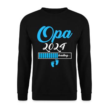 Opa 2024 - Unisex Pullover - Schwarz - Vorne - Alina (178cm) & Michal (187cm)