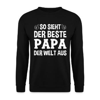 So Sieht Der Beste Papa Der Welt Aus - Unisex Pullover - Schwarz - Vorne - Alina (178cm) & Michal (187cm)