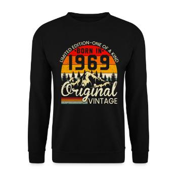 Unique En Son Genre Né En 1969 Millésime Original - Sweat-shirt Unisexe - noir - Devant - Alina (178cm) & Michal (187cm)