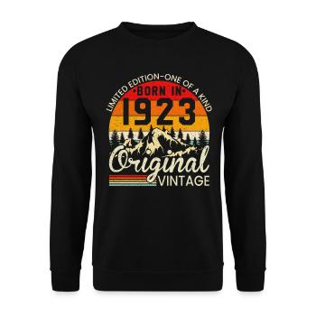 Unique En Son Genre Né En 1923 Millésime Original - Sweat-shirt Unisexe - noir - Devant - Alina (178cm) & Michal (187cm)