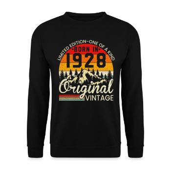 Unique En Son Genre Né En 1928 Millésime Original - Sweat-shirt Unisexe - noir - Devant - Alina (178cm) & Michal (187cm)