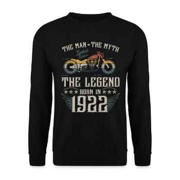 L'homme Le Mythe La Légende Né En 1922 Cadeau - Sweat-shirt Unisexe - noir - Devant - Alina (178cm) & Michal (187cm)