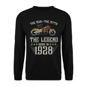L'homme Le Mythe La Légende Né En 1928 Cadeau - Sweat-shirt Unisexe - noir - Devant - Alina (178cm) & Michal (187cm)
