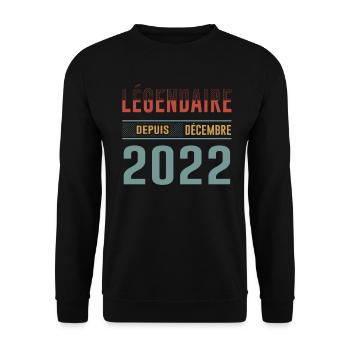 Légendaire Depuis Décembre 2022 Anniversaire - Sweat-shirt Unisexe - noir - Devant - Alina (178cm) & Michal (187cm)