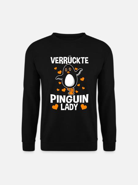 Verrückte Pinguin Lady - Unisex Pullover - Schwarz