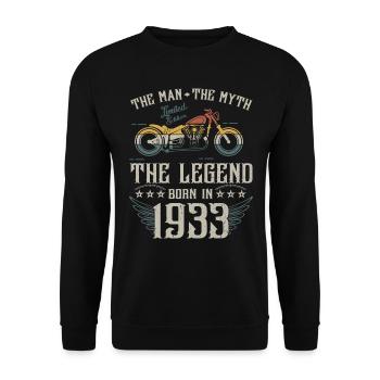 The man the myth the legend born in 1933 gift - Unisex Sweatshirt - black - Front - Alina (178cm) & Michal (187cm)
