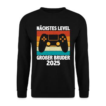 Nächste Level Großer Bruder 2025 - Unisex Pullover - Schwarz - Vorne - Alina (178cm) & Michal (187cm)